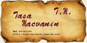 Tasa Mačvanin vizit kartica